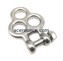 Stainless Steel 304 Triple Eye Shackle  for combination rope