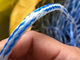 Hand Line For Cast Net Hollow Braid Polyethylene Rope White Blue Mixed