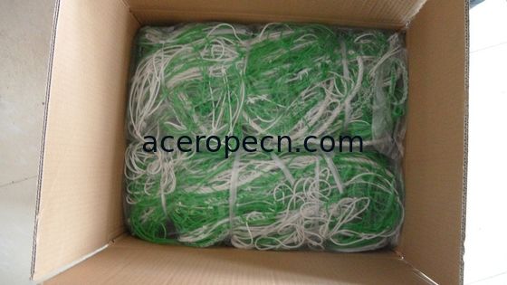 Striped Soccer Goal Net Knotted Polyethylene Square 120mm Mesh