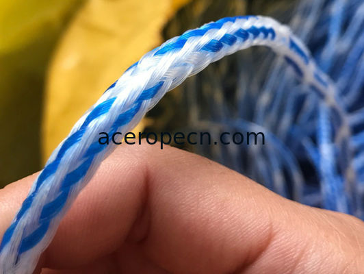 Hand Line For Cast Net Hollow Braid Polyethylene Rope White Blue Mixed